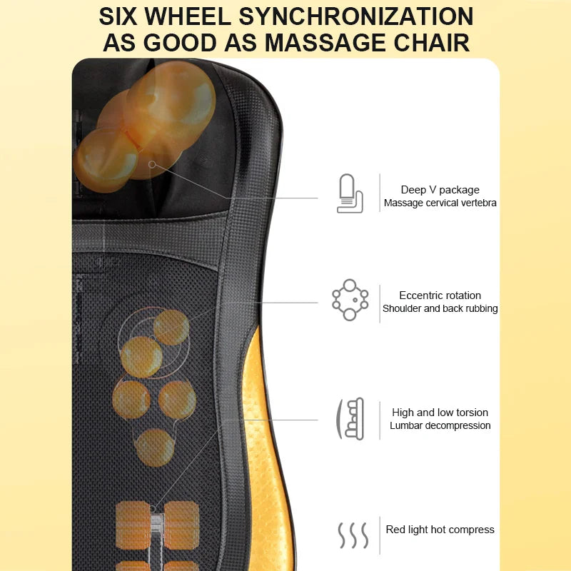 Electric Massage Cushion for Neck, Shoulder, and Back Relief