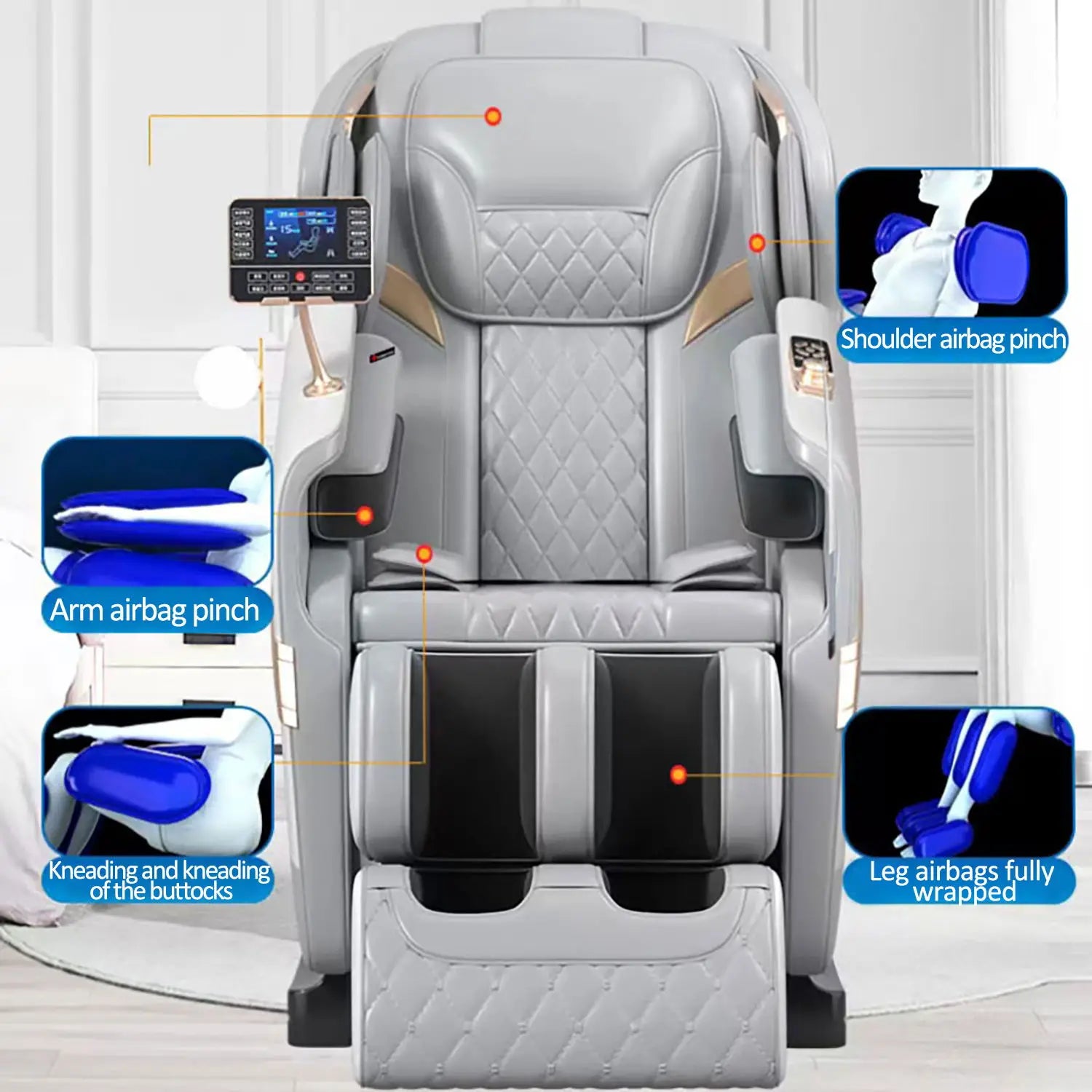 4D Heating Massage Chair – Full Body Air Bag Wrapped Zero Gravity