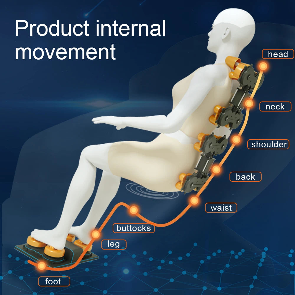 4D Heating Massage Chair – Full Body Airbag Wrapped Zero Gravity with Bluetooth