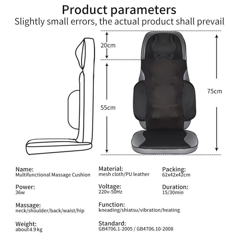 Electric Full Body Shiatsu Massage Cushion